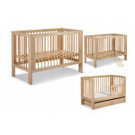 Bb - loisir - lit b�b� 120x60cm avec tiroir couleur et barri�re de s�curit� h�tre olive lit barreaux ...