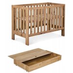 Bb - loisir - lit b�b� 120x60cm avec tiroir couleur ch�ne amelie lit � barreaux amovible