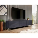Bb - loisir - meuble tv 186x48x40 cm bleu marine novak meuble hi - fi luxueux sideboeard sur pied