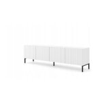 Bb - loisir - meuble tv 200x56x42 cm blanc mat vague meuble hi - fi luxueux sur pieds noir avec 4 portes ... Bb - loisir - meuble tv 200x56x42 cm blanc mat vague meuble hi - fi luxueux sur pieds noir avec 4 portes ...