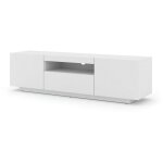 Bb - loisir - meuble tv bas universel aura 150 cm à suspendre ou à poser blanc mat sans led Bb - loisir - meuble tv bas universel aura 150 cm à suspendre ou à poser blanc mat sans led