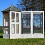 Volire cage  oiseaux en bois de haute qualit maison principale + extension ?modle ''luise 309 + 310'' ...