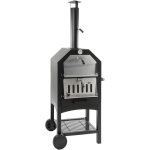Bbq - barbecue au charbon avec four en pierre 44, 5x65x158cm