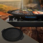 Bbqboss plaque de gril de barbecue en fonte, � 32 cm, avec 2 poign�es, po�le griller ronde, plancha de ...