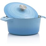 Cocotte 4, 0 litre - � 24 cm fonte, �maill�, bleu - bbq - toro