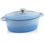 Bbq - toro cocotte 4, 3 litre - � 24 cm fonte, �maill�, bleu