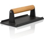 Presse  hamburger en fonte 1 kg 21 x 11 cm poids de viande pour burgers avec poigne en bois - bbq - ...