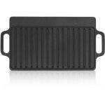 Plaque de cuisson en fonte avec poignes, 40 x 20, 5 cm, bbq plancha pre - seasoned - bbq - toro