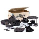 Set dutch oven mania family 19 pices en caisse en bois avec four hollandais en fonte - bbq - toro