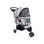 5663 - 0015agrey poussette pour animaux  3 roues, coloris gris - bc - elec