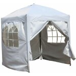 578 - 013 tonnelle de jardin d�pliable, pavillon de jardin, chapiteau blanc 2x2m avec 4 parois lat�rales ...