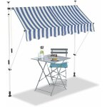 Bc - elec - hhyva2012 - bluewhite auvent r�tractable manuel store banne marquise pour patio & terrasse ...
