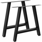 Bc - elec - hjjts0015 - b 2 pieds de table en acier noir 70x72cm, pieds pour meubles, pieds de table ...