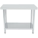 Bc - elec - wt120 table de cuisine, plan de travail en inox 120x60cm, id�al cuisine, restaurant, gastronomie, ...