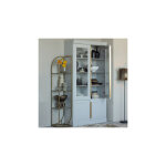 M&s - vitrine 4 portes 110x44x215 cm en verre et pin blanc