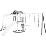 Beach tower aire de jeux avec toboggan en blanc, cadre d'escalade, 2 balanoires & bac  sable grande ...