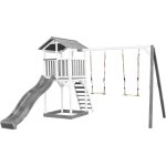 Beach tower aire de jeux avec toboggan en gris, 2 balanoires & bac  sable grande maison enfant extrieur ...