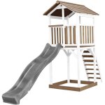 Beach tower aire de jeux avec toboggan en gris & bac � sable grande maison enfant ext�rieur en marron ...