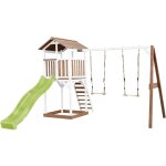 Beach tower aire de jeux avec toboggan en vert clair, 2 balan�oires & bac � sable grande maison enfant ...