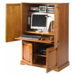 Beaux meubles pas chers - armoire informatique 4 portes merisier - marron