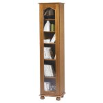 Beaux meubles pas chers - bibliothque 1 grande porte vitre chne - marron