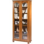 Beaux meubles pas chers - bibliothque 2 portes vitres chne rustique - marron