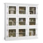 Beaux meubles pas chers - bibliothque blanche 9 portes vitres - blanc