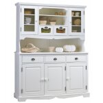 Beaux meubles pas chers - buffet vaisselier blanc de style anglais