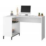 Beaux meubles pas chers - bureau d'angle blanc et meuble de rangement 2 niches