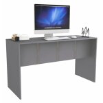 Beaux meubles pas chers - bureau gris mat l 136 h 76 p 54 cm Beaux meubles pas chers - bureau gris mat l 136 h 76 p 54 cm