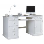 Beaux meubles pas chers - bureau gamer blanc 1 porte 5 tiroirs - blanc