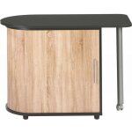 Bureau pivotant noir et meuble de rangement - coloris: chêne naturel Bureau pivotant noir et meuble de rangement - coloris: chêne naturel