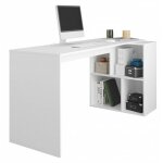 Beaux meubles pas chers - bureau et rayonnage blanc 4 niches office
