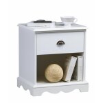 Beaux meubles pas chers - chevet blanc 1 tiroir de style anglais - blanc
