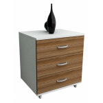 Beaux meubles pas chers - chevet chiffonnier caisson 3 tiroirs blanc chtaignier