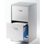 Classeur 2 tiroirs pour 50 dossiers suspendus 41, 4 x 76, 4 x 44 cm - coloris: aluminium