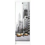 Classeur à rideau blanc 5 niches serrure 37, 8 x 103, 8 x 38, 4 cm - coloris: scene new york 504 Classeur à rideau blanc 5 niches serrure 37, 8 x 103, 8 x 38, 4 cm - coloris: scene new york 504