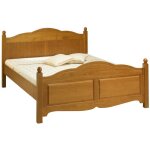 Beaux meubles pas chers - lit 2 places pin miel pour couchage 140 x 190 style anglais l 149 h 100 p 198 ...