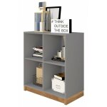 Beaux meubles pas chers - rayonnage bas gris 4 niches l 68 h 76 p 36 cm