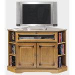 Beaux meubles pas chers - meuble tv d'angle 2 portes merisier - marron