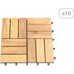 Beau rivage - lot de 10 dalles bois d'acacia format mosaïque finition huilée Beau rivage - lot de 10 dalles bois d'acacia format mosaïque finition huilée
