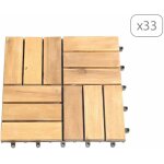 Beau rivage - lot de 33 dalles bois d'acacia 30x30 cm format mosaïque finition huilée Beau rivage - lot de 33 dalles bois d'acacia 30x30 cm format mosaïque finition huilée