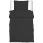 Lot de 1 housses de couette + 1 taie d'oreiller noir, 220x155 cm - beautissu