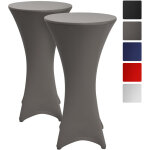 Lot de 2 housses de table haute stella stretch � 80 - 85cm anthrazit - beautissu