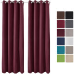 Beautissu - lot de 2 rideaux thermique opaque  oeillet amelie 140x245 cm bordeaux