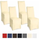 Lot de 4 housses leona pour chaise ecru - beautissu
