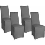 Lot de 4 housses leona pour chaise anthrazit - beautissu
