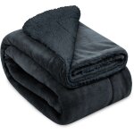 Beautissu - alina plaid sherpa plaid doux xxl 200cm, 150cm, anthracite