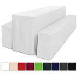 Basic l nappe housse de table blanc, 220x75x50 cm - beautissu