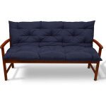 Coussin pour banc de jardin flair br bleu fonc�, 120x100x10cm - beautissu